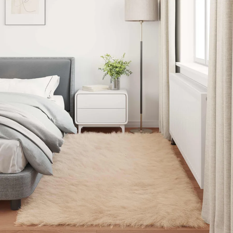 Tapis en fausse TAFALLA Beige 80 x 200 cm Polyester - 4