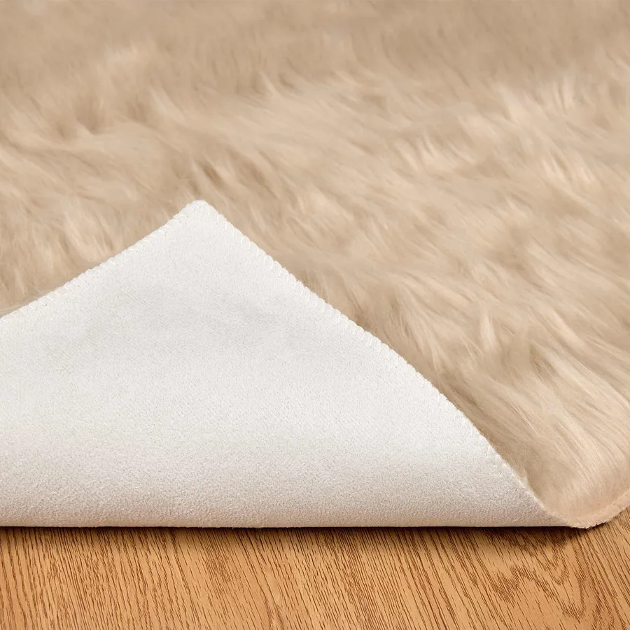 Tapis en fausse TAFALLA Beige 80 x 200 cm Polyester - 6