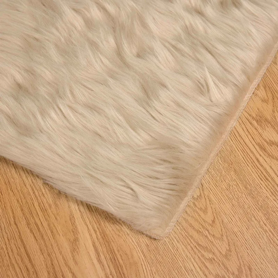 Tapis en fausse TAFALLA Beige 80 x 200 cm Polyester - 7