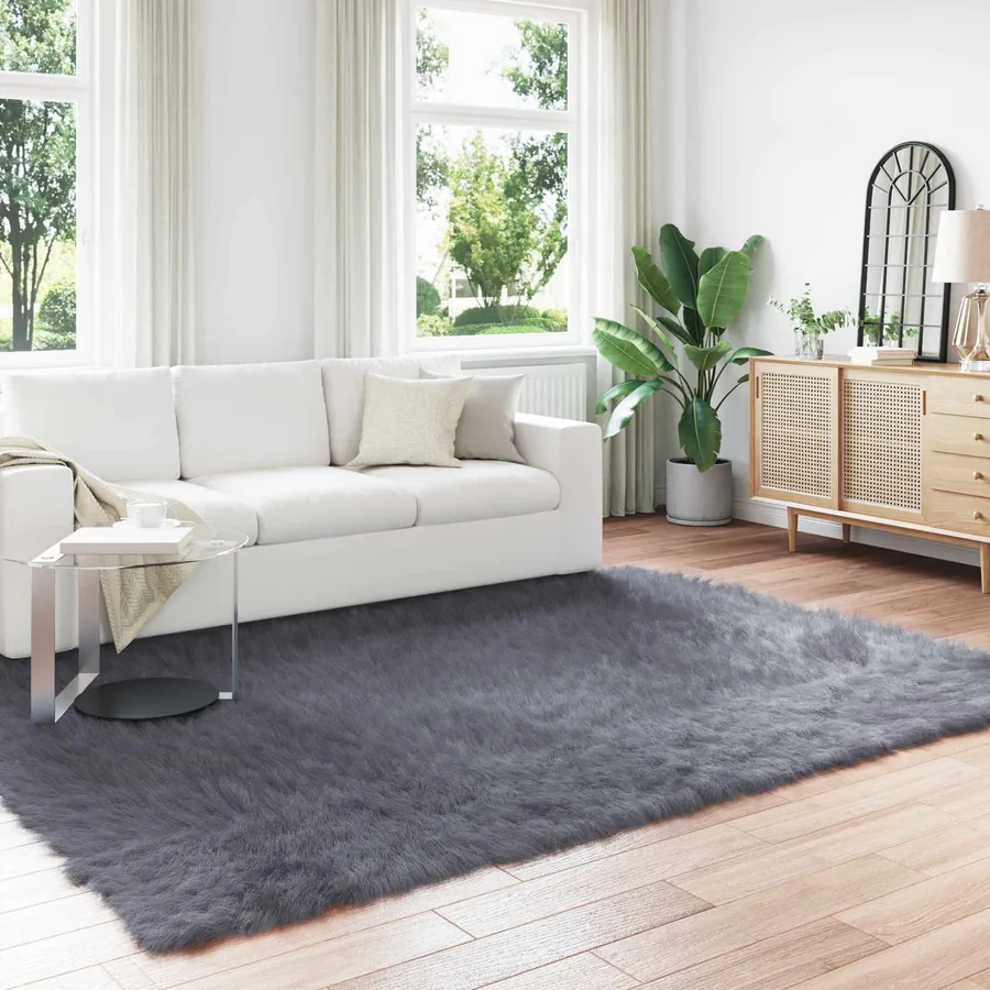 Tapis en fausse TAFALLA Anthracite 240 x 340 cm Polyester