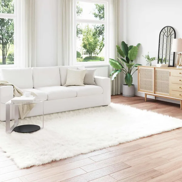 Tapis en fausse TAFALLA Blanc 240 x 340 cm Polyester
