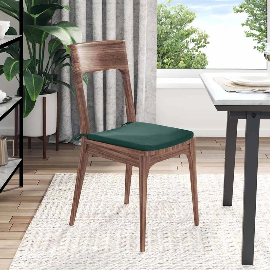 Coussins de siège 4 pcs Vert foncé 40 x 40 x 3 cm Velours - 4