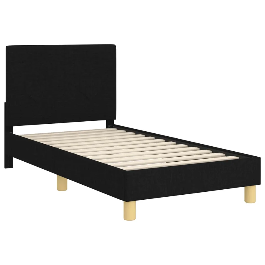 Cadre de lit pour enfants avec tête de lit Noir 80 x 160 cm - 4