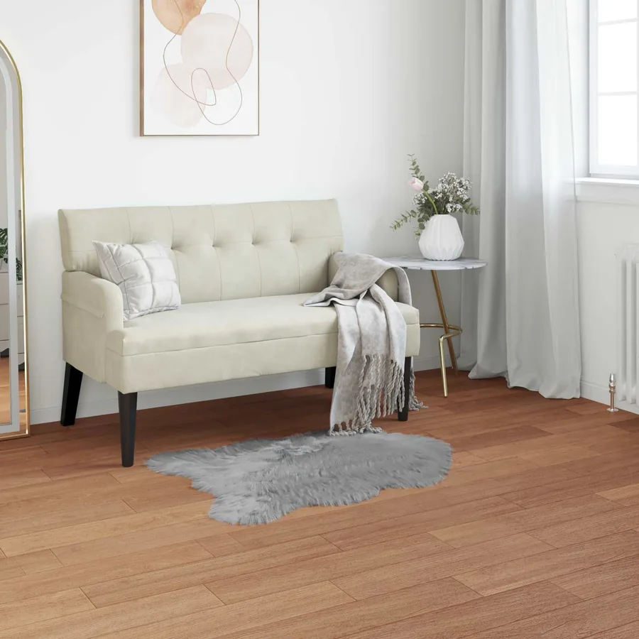 Tapis en fausse TAFALLA Gris 50 x 80 cm Polyester
