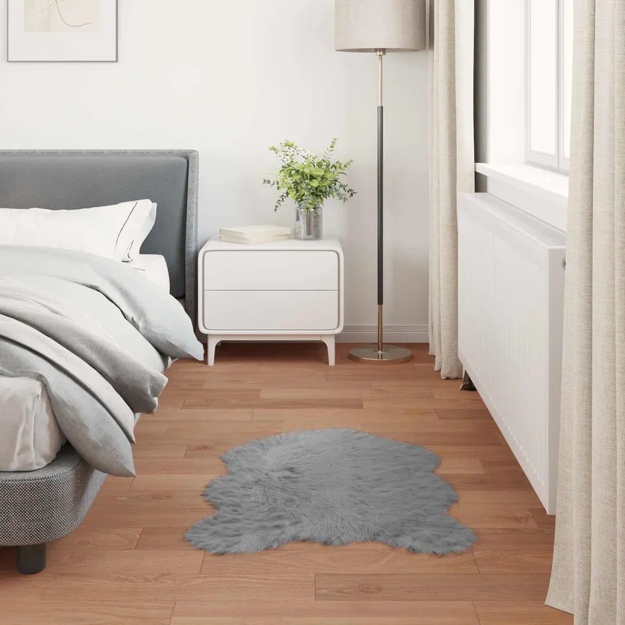 Tapis en fausse TAFALLA Gris 50 x 80 cm Polyester - 4