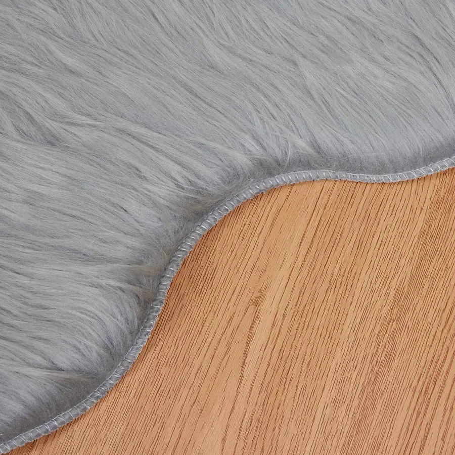 Tapis en fausse TAFALLA Gris 50 x 80 cm Polyester - 9