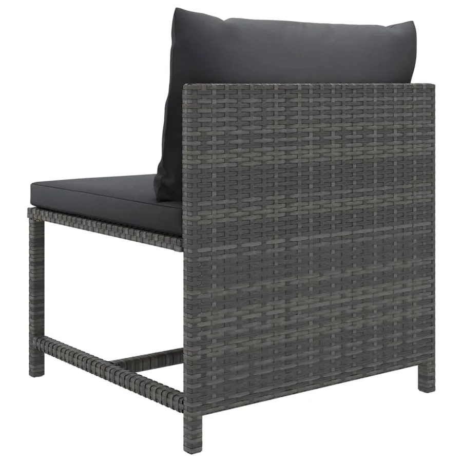 Salon de jardin 10 pcs avec coussins Résine tressée Gris - 7
