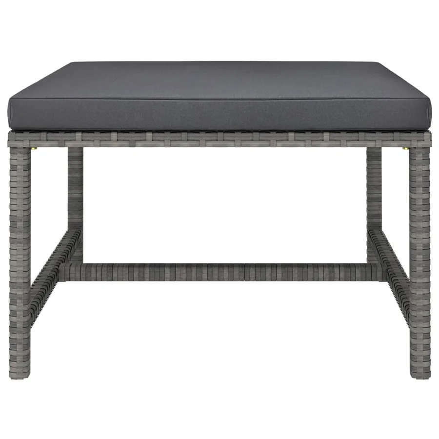 Salon de jardin 10 pcs avec coussins Résine tressée Gris - 9