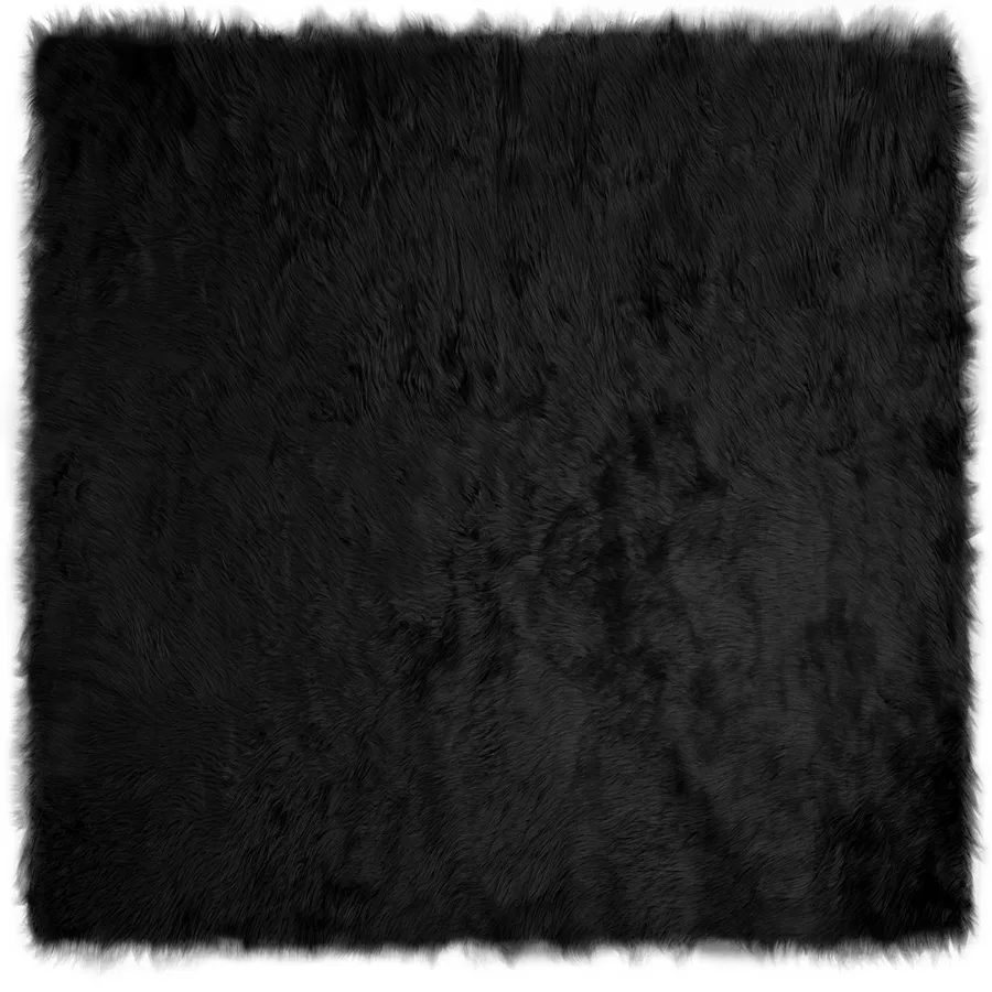 Tapis en fausse TAFALLA Noir 200 x 200 cm Polyester - 2