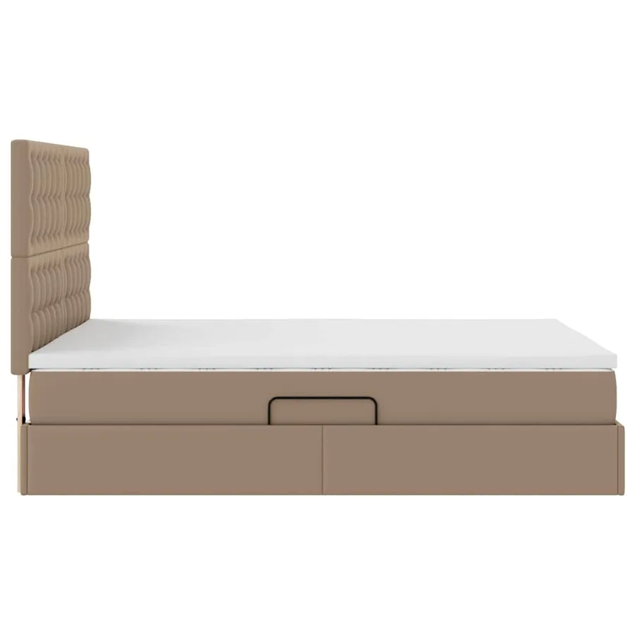 Lit avec rangement et LED Cappuccino 140 x 200 cm Simili cuir - 11