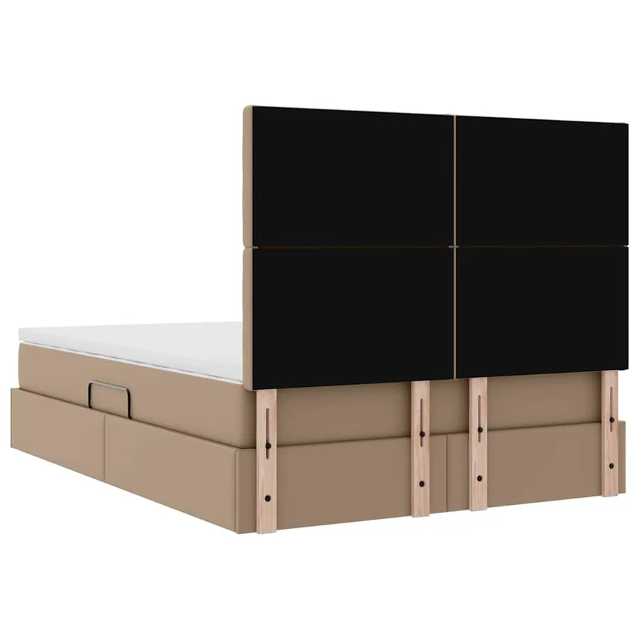 Lit avec rangement et LED Cappuccino 140 x 200 cm Simili cuir - 12