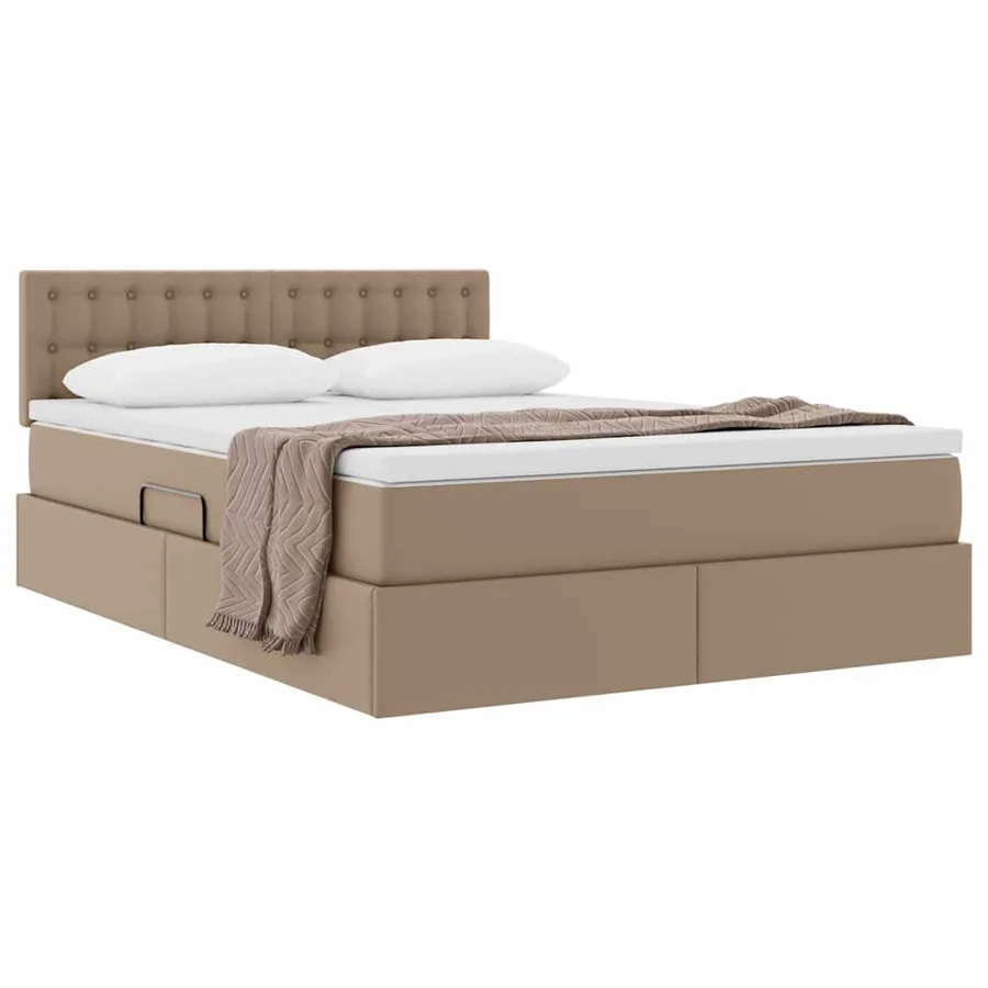Lit avec rangement et matelas Cappuccino 140 x 200 cm - 3