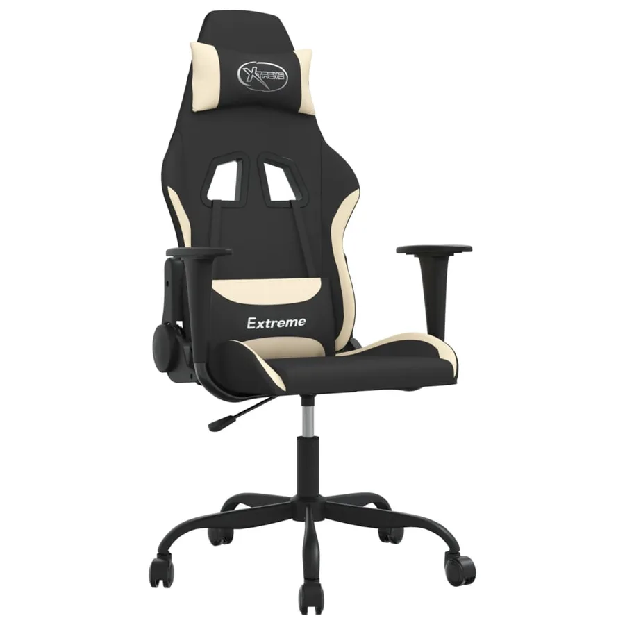 Chaise de jeu Noir et crème Tissu - 2