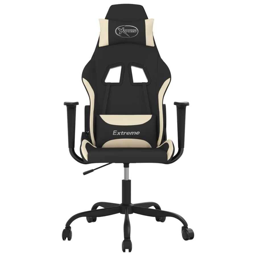 Chaise de jeu Noir et crème Tissu - 3