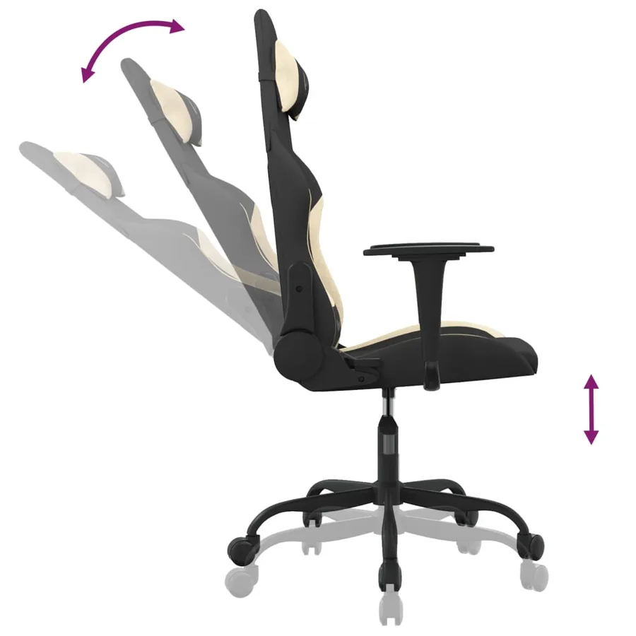 Chaise de jeu Noir et crème Tissu - 6