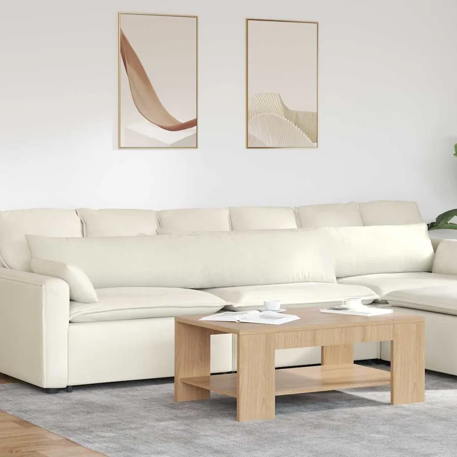 Coussins de canapé 2 pcs Crème 200 x 40 cm