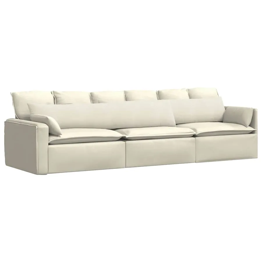Coussins de canapé 2 pcs Crème 200 x 40 cm - 3