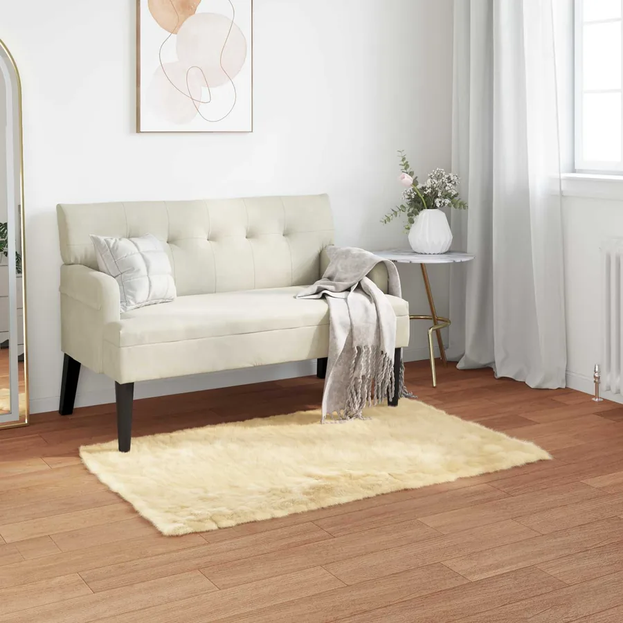 Tapis en fausse TAFALLA Crème 80 x 150 cm Polyester