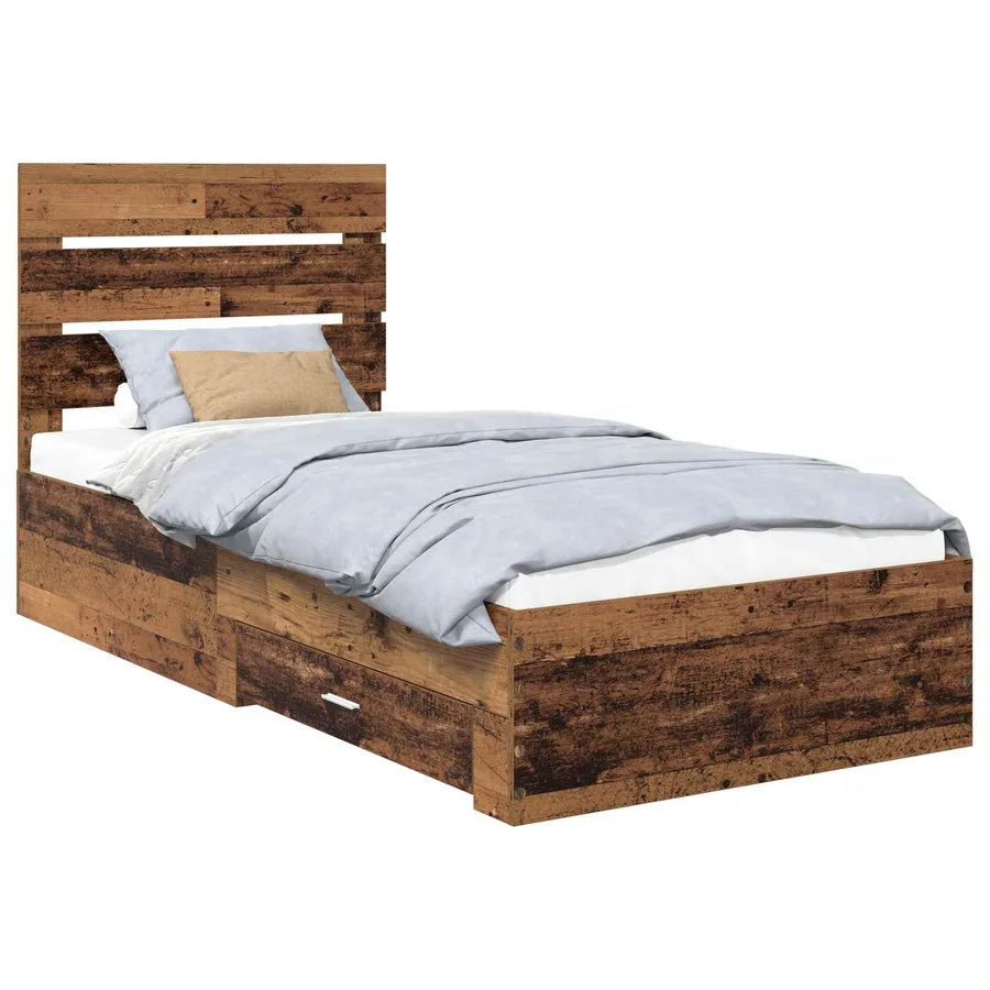 Cadre de lit Bois ancien 90 x 200 cm Bois d'ingénierie - 2