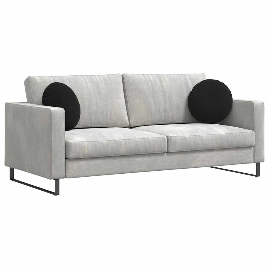 Coussins de siège 2 pcs Noir Ø 40 x 13 cm Velours - 3