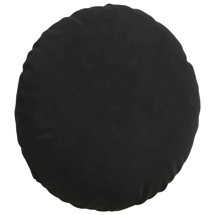 Coussins de siège 2 pcs Noir Ø 40 x 13 cm Velours - 5