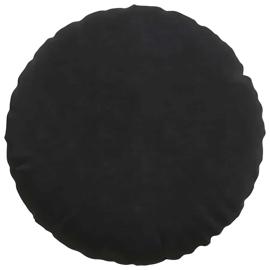 Coussins de siège 2 pcs Noir Ø 40 x 13 cm Velours - 6