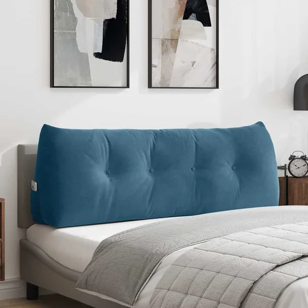 Coussin de Dos Bleu 140 x 24 x 50 cm Velours