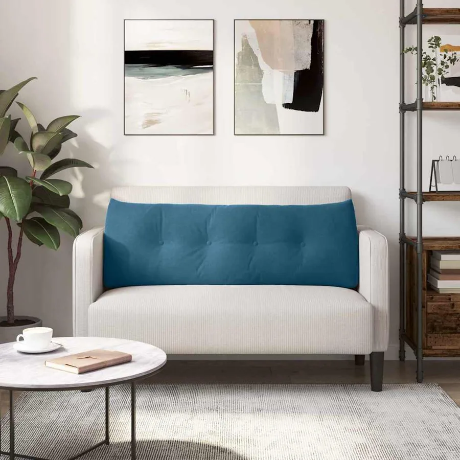 Coussin de Dos Bleu 140 x 24 x 50 cm Velours - 4