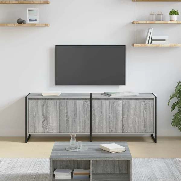 Meuble TV Gris Sonoma 140 x 36 x 49.5 cm Bois d'ingénierie