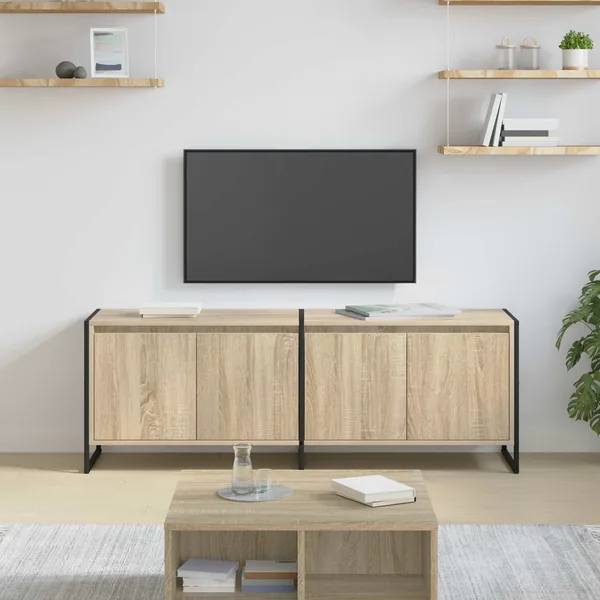 Meuble TV Sonoma 140 x 36 x 49.5 cm Bois d'ingénierie