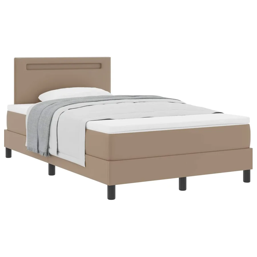 Lit à ressorts avec matelas Cappuccino 120 x 190 cm Simili cuir - 3