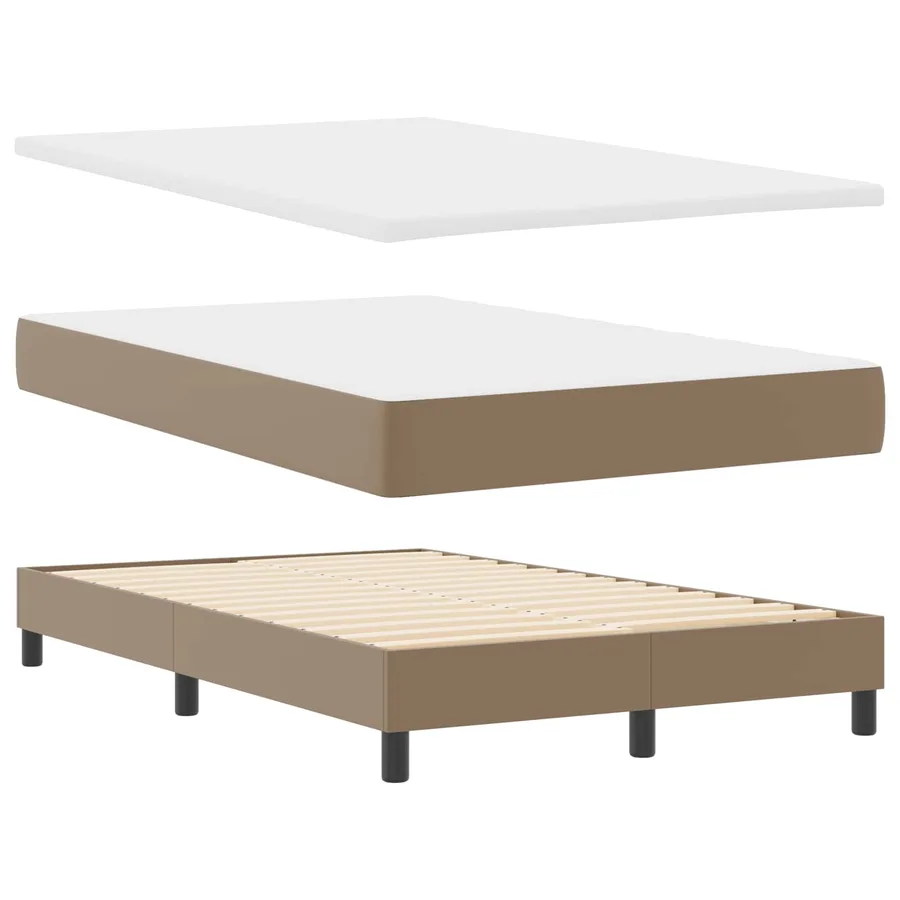 Lit à ressorts avec matelas Cappuccino 120 x 190 cm Simili cuir - 6