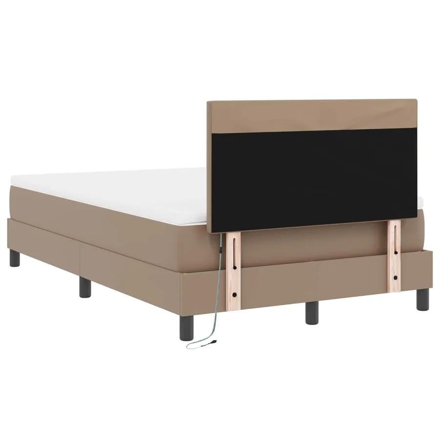 Lit à ressorts avec matelas Cappuccino 120 x 190 cm Simili cuir - 8