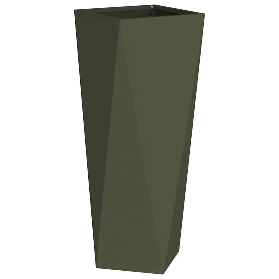 Jardinière Vert olive 30 x 30 x 75 cm Acier - 2