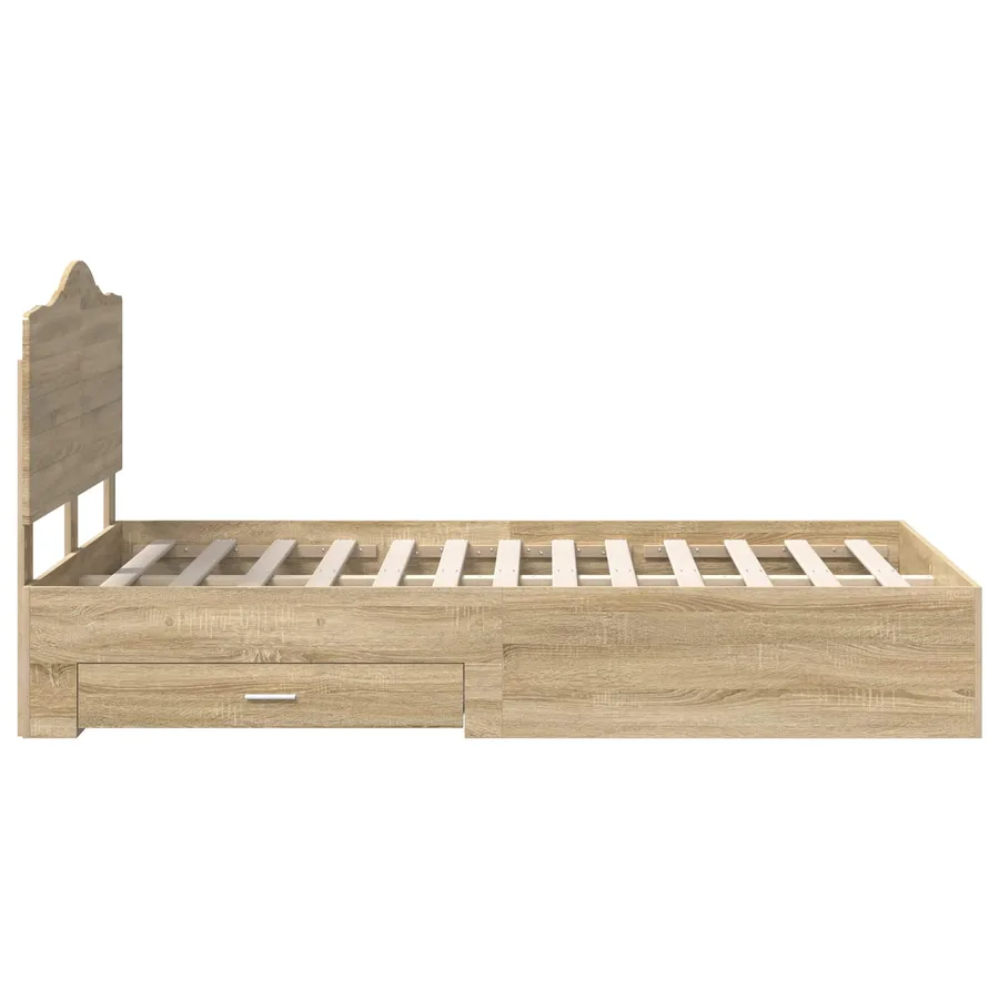 Cadre de lit Chêne Sonoma 135 x 190 cm Bois d'ingénierie - 9