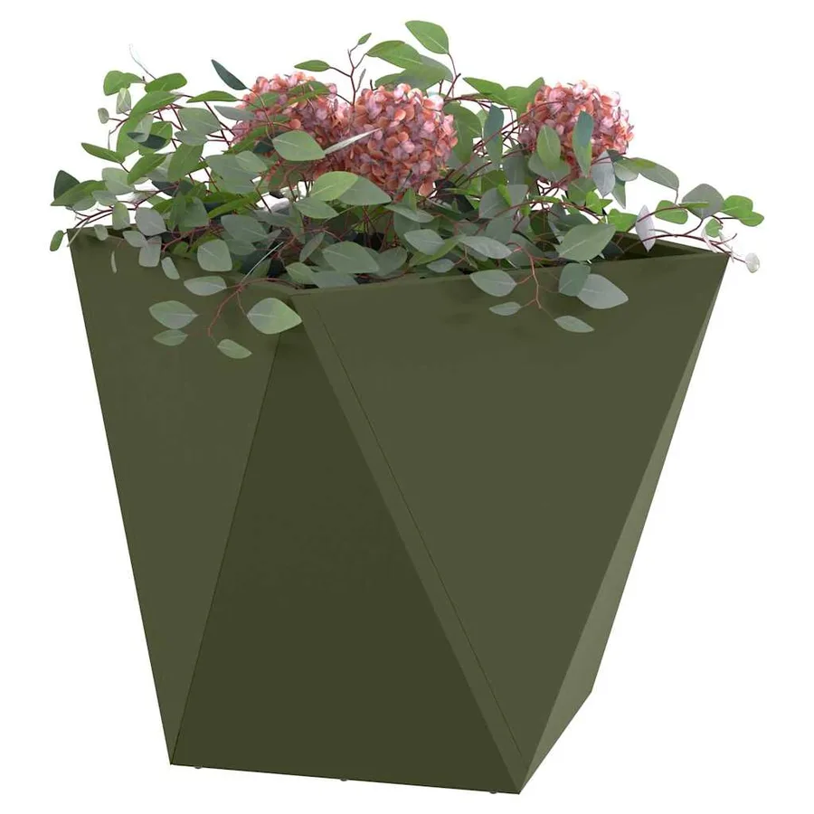 Jardinière 2 pc Vert olive 40 x 40 x 40 cm Acier - 3