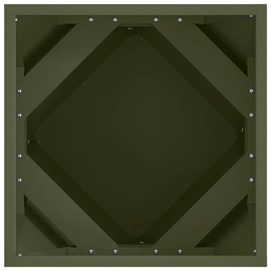 Jardinière 2 pc Vert olive 40 x 40 x 40 cm Acier - 7