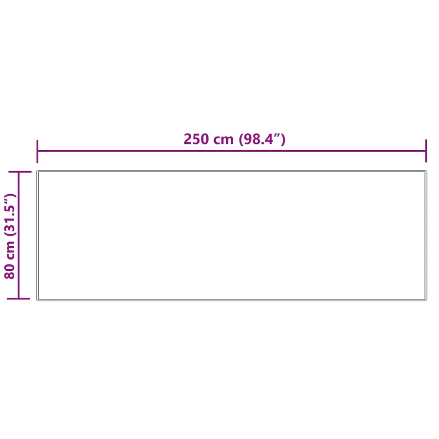 Tapis en fausse TAFALLA Crème 80 x 250 cm Polyester - 10