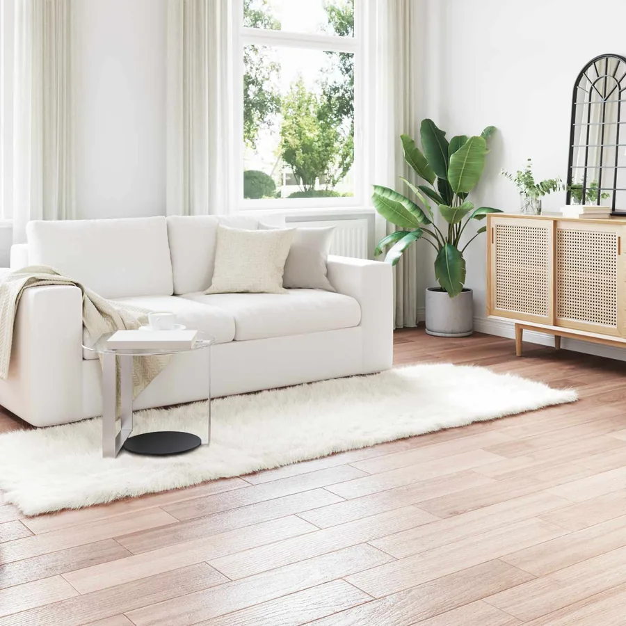 Tapis en fausse TAFALLA Blanc 80 x 250 cm Polyester