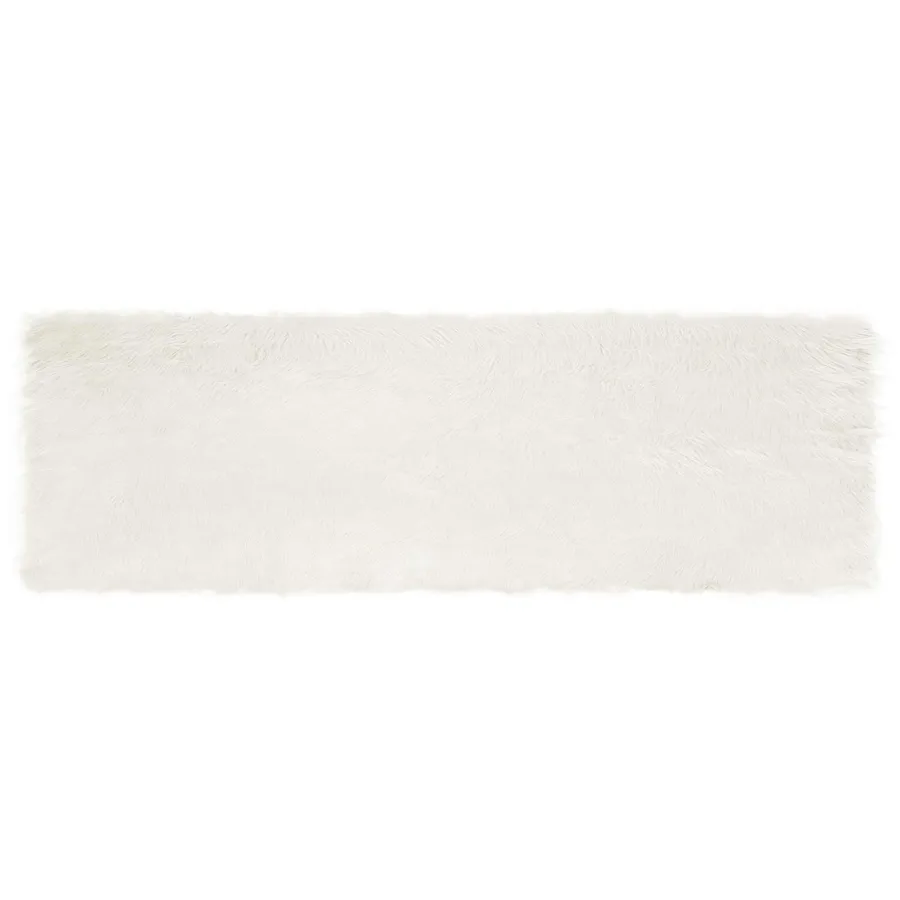 Tapis en fausse TAFALLA Blanc 80 x 250 cm Polyester - 2