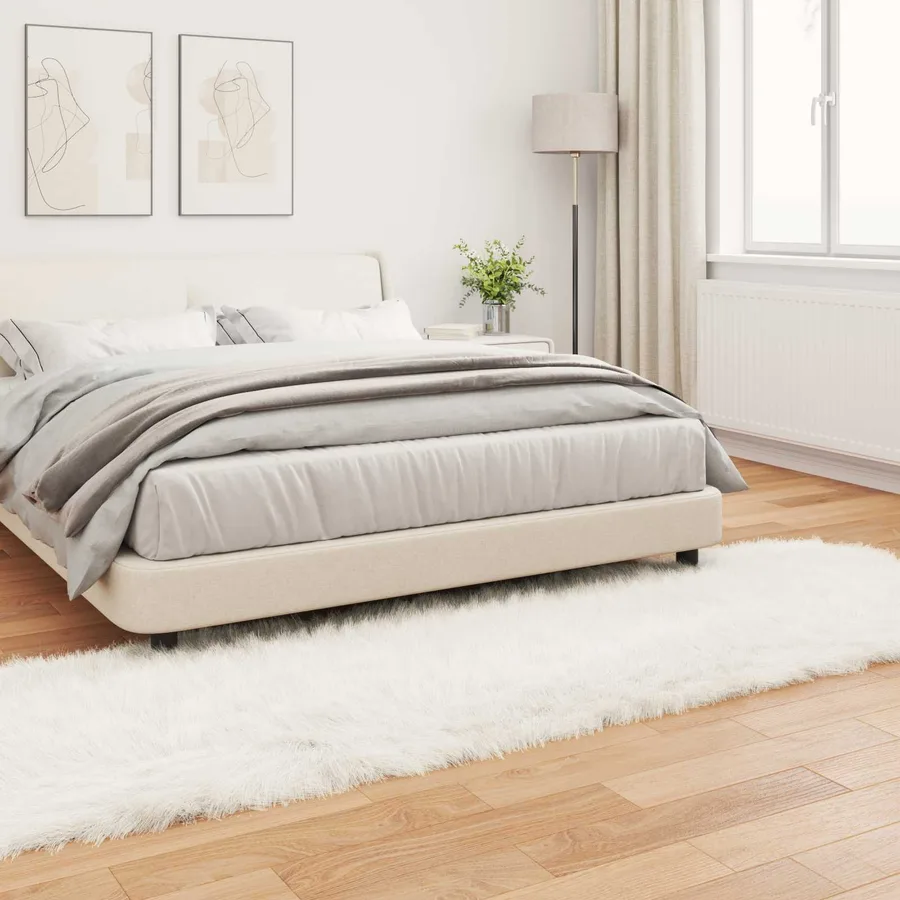 Tapis en fausse TAFALLA Blanc 80 x 250 cm Polyester - 4