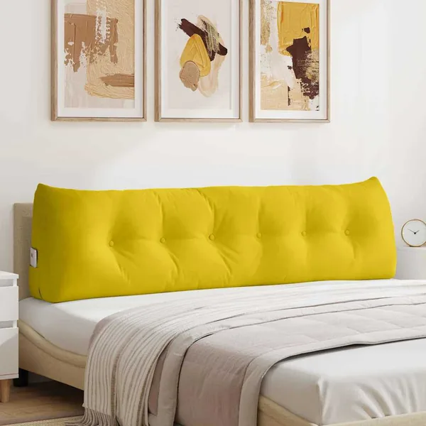 Coussin de Dos Jaune 180 x 24 x 50 cm Velours
