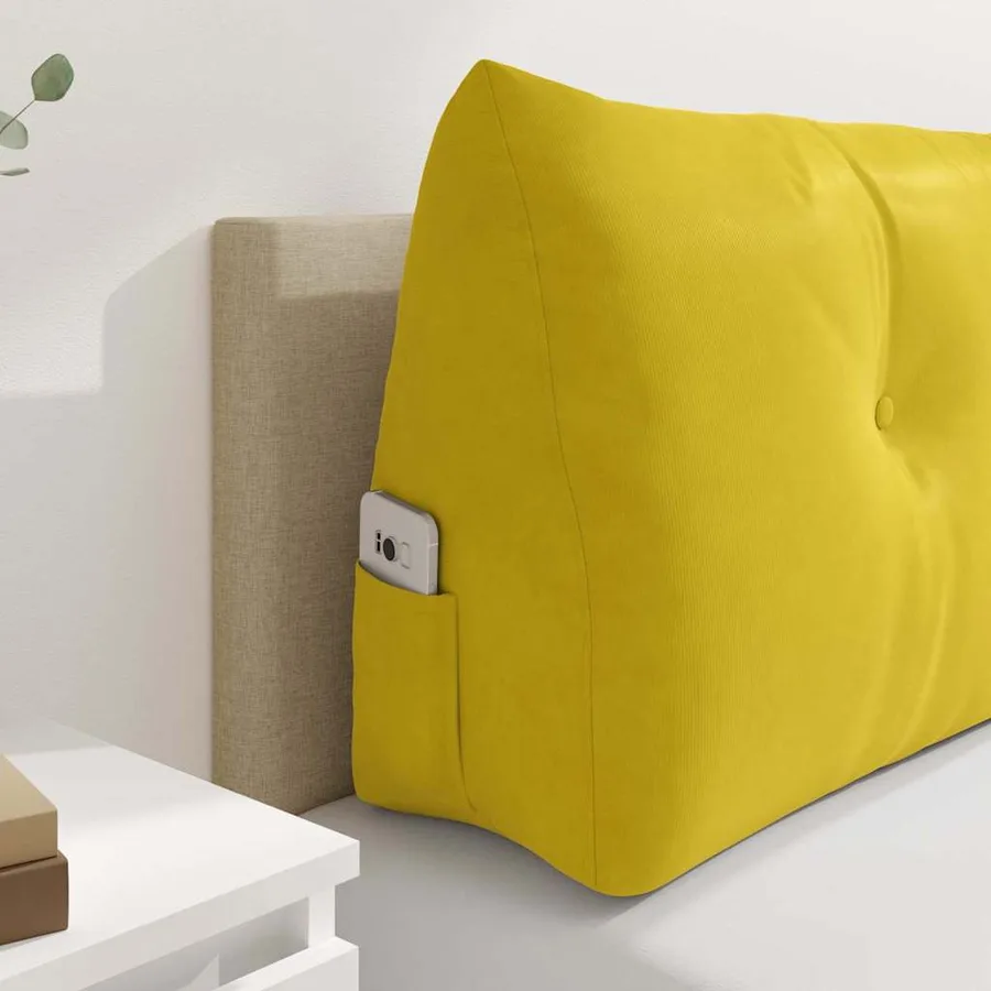 Coussin de Dos Jaune 180 x 24 x 50 cm Velours - 5