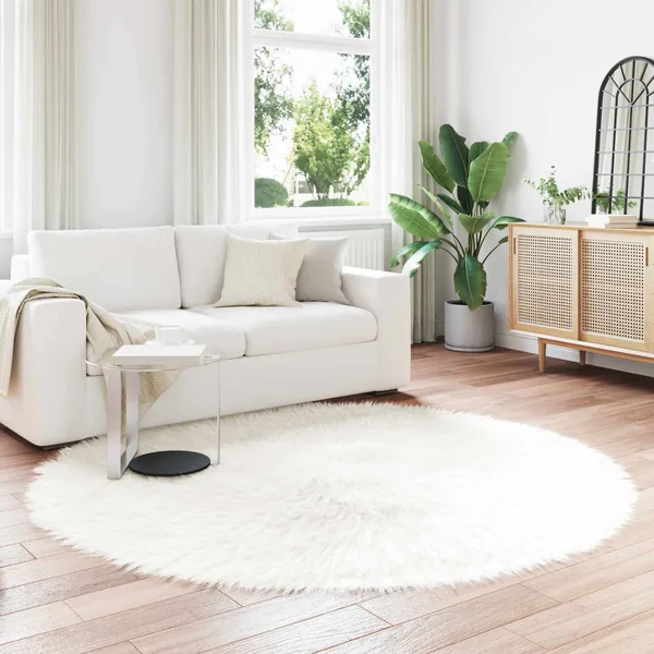Tapis en fausse TAFALLA Blanc Ø 160 cm Polyester
