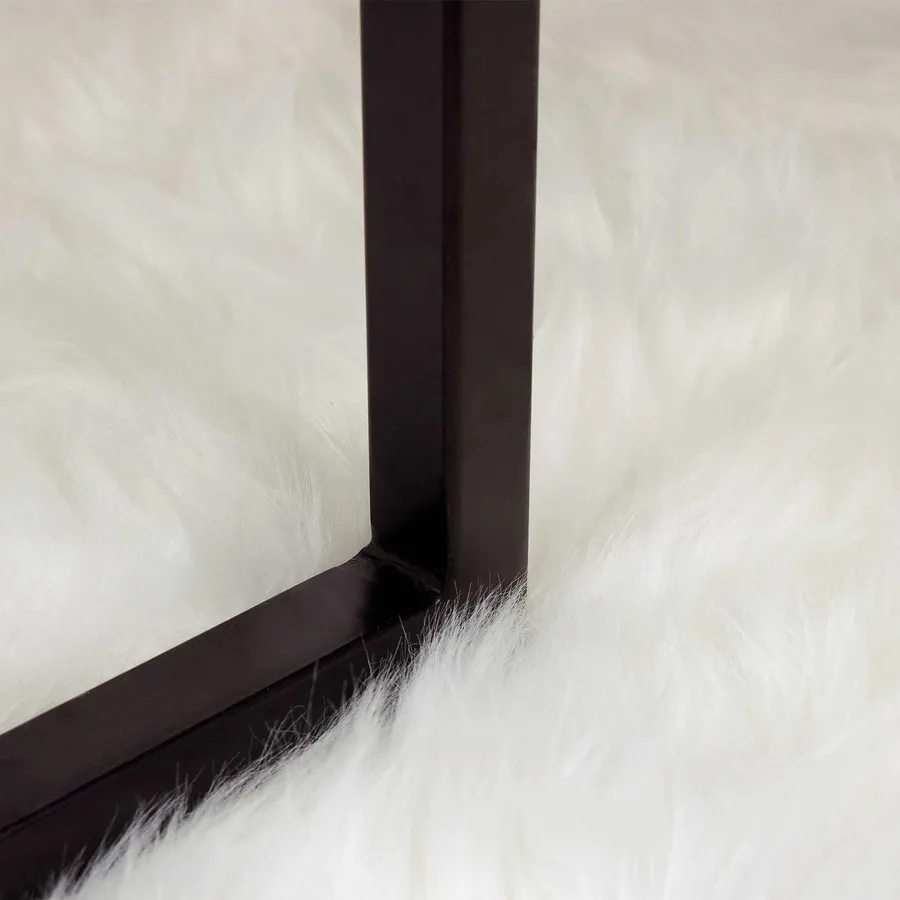 Tapis en fausse TAFALLA Blanc Ø 160 cm Polyester - 5