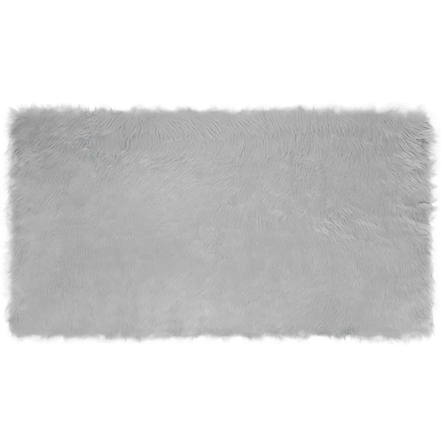 Tapis en fausse TAFALLA Gris 60 x 110 cm Polyester - 2