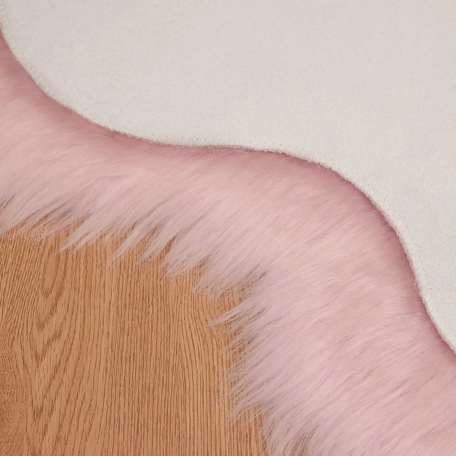 Tapis en fausse TAFALLA Rose 60 x 90 cm Polyester - 6