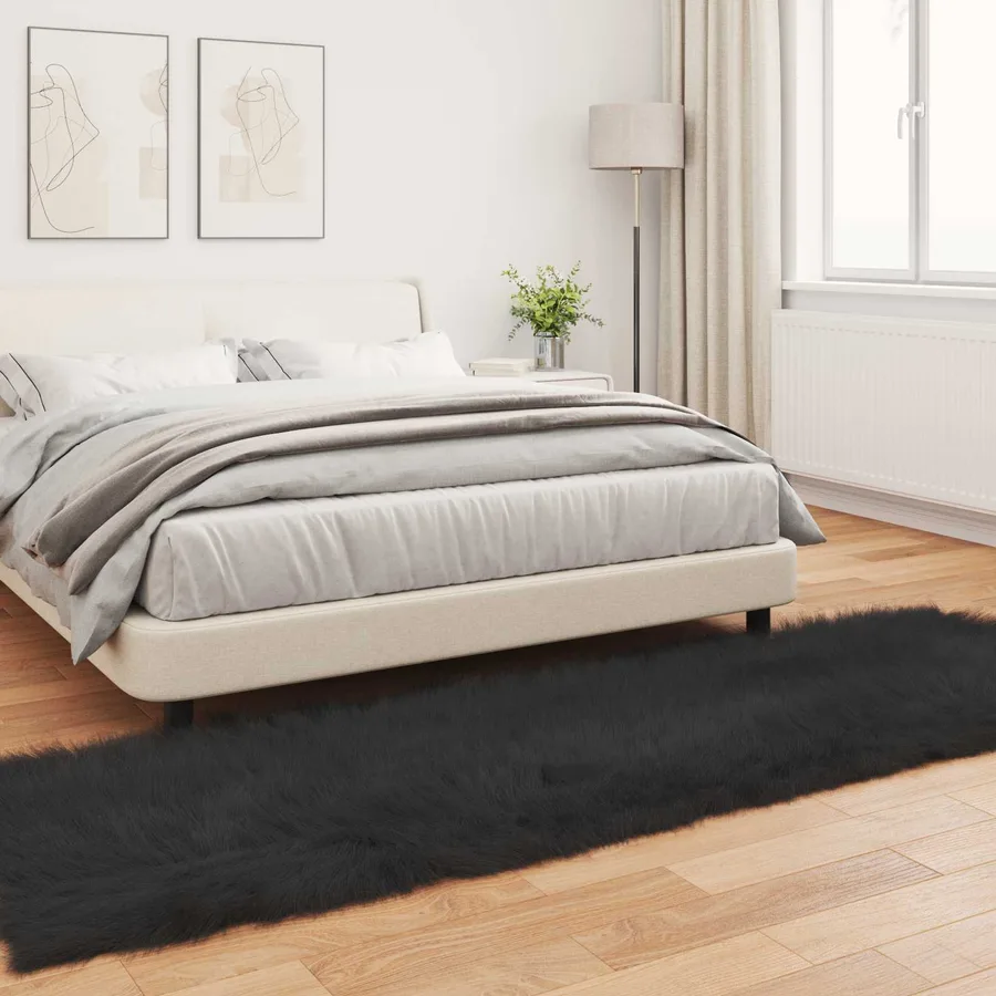 Tapis en fausse TAFALLA Noir 80 x 250 cm Polyester - 4