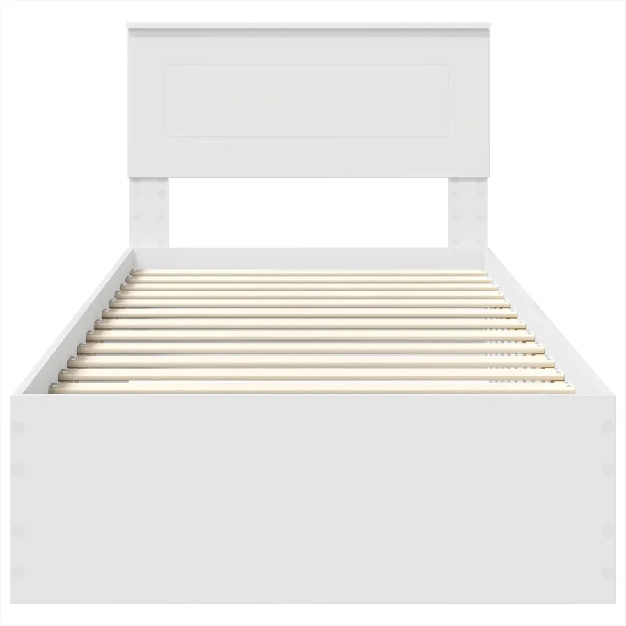 Cadre de lit avec tiroir Blanc 90 x 190 cm Bois d'ingénierie - 7