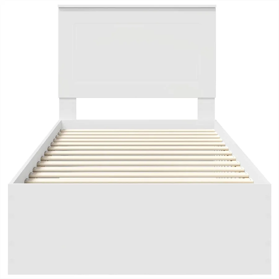 Cadre de lit avec tiroir Blanc 90 x 190 cm Bois d'ingénierie - 7